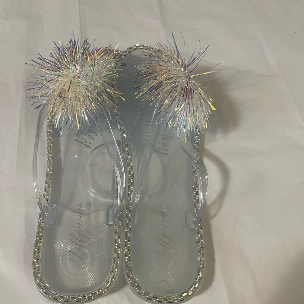 Luffymomo women’s flip flop sandals transparent size 9 - Picture 3 of 8
